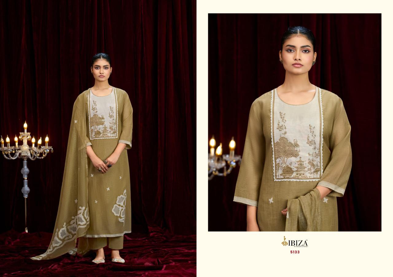 Ibiza kriti lilen cotton dress material wholesale singles surat
